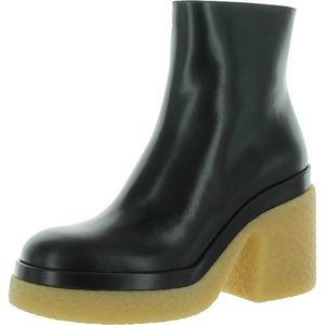Chloe Womens Kurtys Black Leather Chunky Platform Ankle Boots Heels NWT